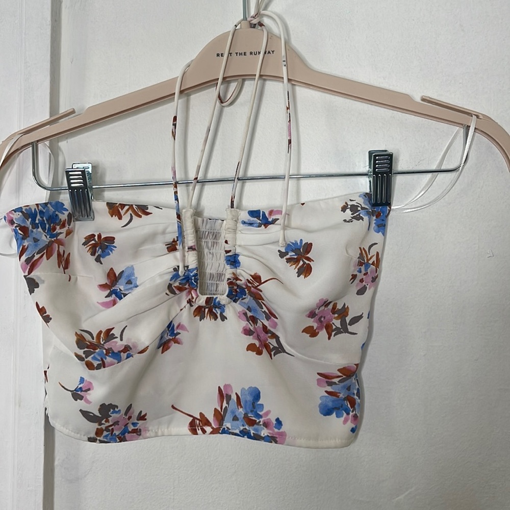 Abercrombie&Fitch Floral Halter Tie Strap Top
